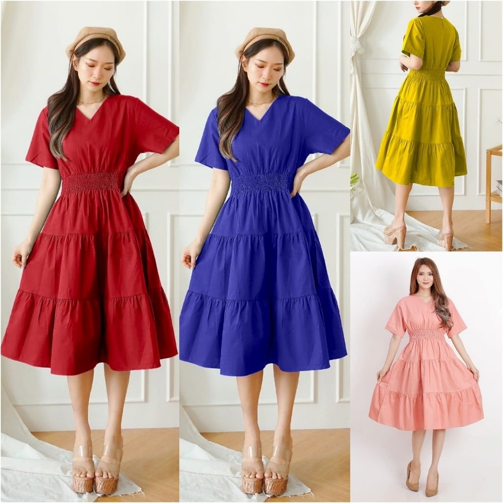 MIDI dress casual polos katun uniqlo