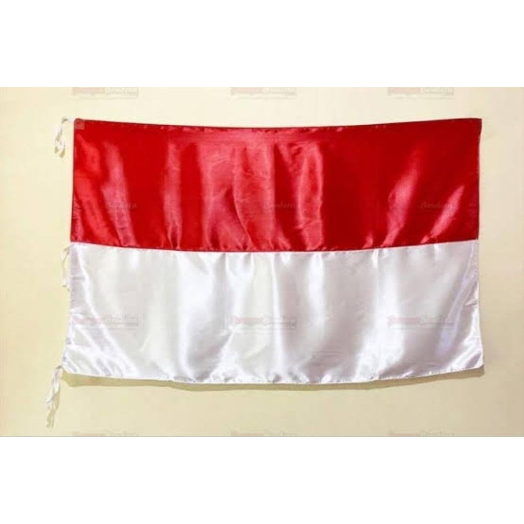 BENDERA MERAH PUTIH UK.100X150CM.BAHAN SATIN TEBAL PREMIUM*#PAKAI TALI (untuk tiang pataka)