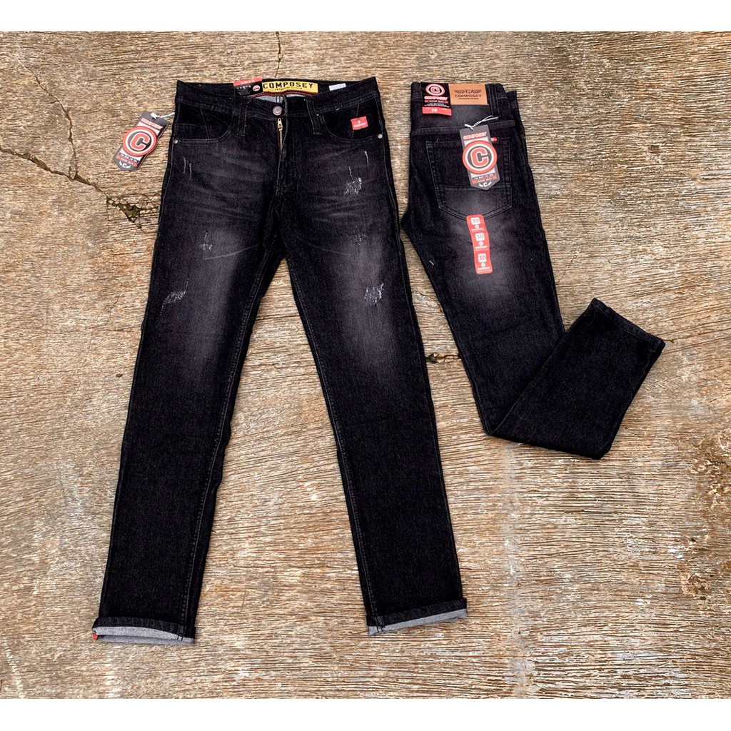 celana jeans denim panjang pria/celana jeans pria skinny/celana jeans panjang black wash/celana slim