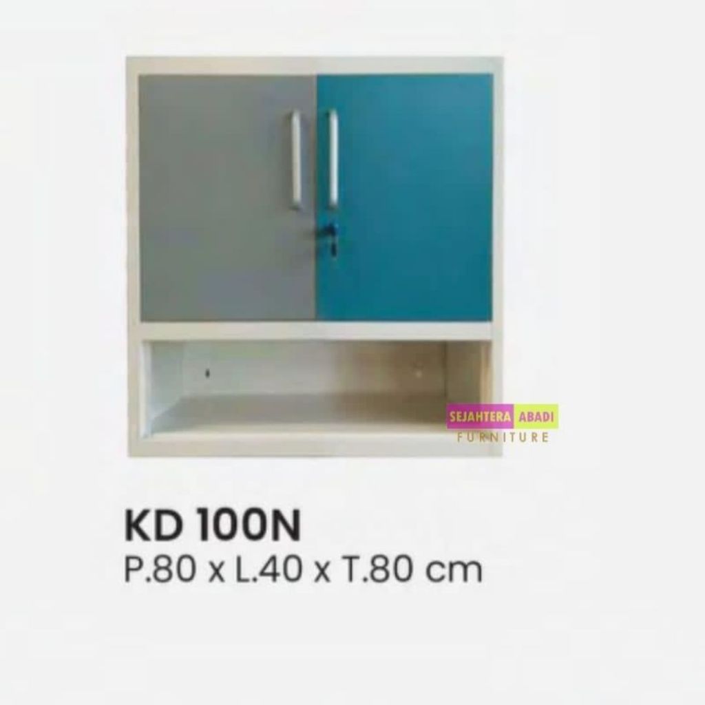 kitchen set besi atas 2 pintu inf KD100N rak dapur gantung minimalis rak serbaguna rak buku rak perk