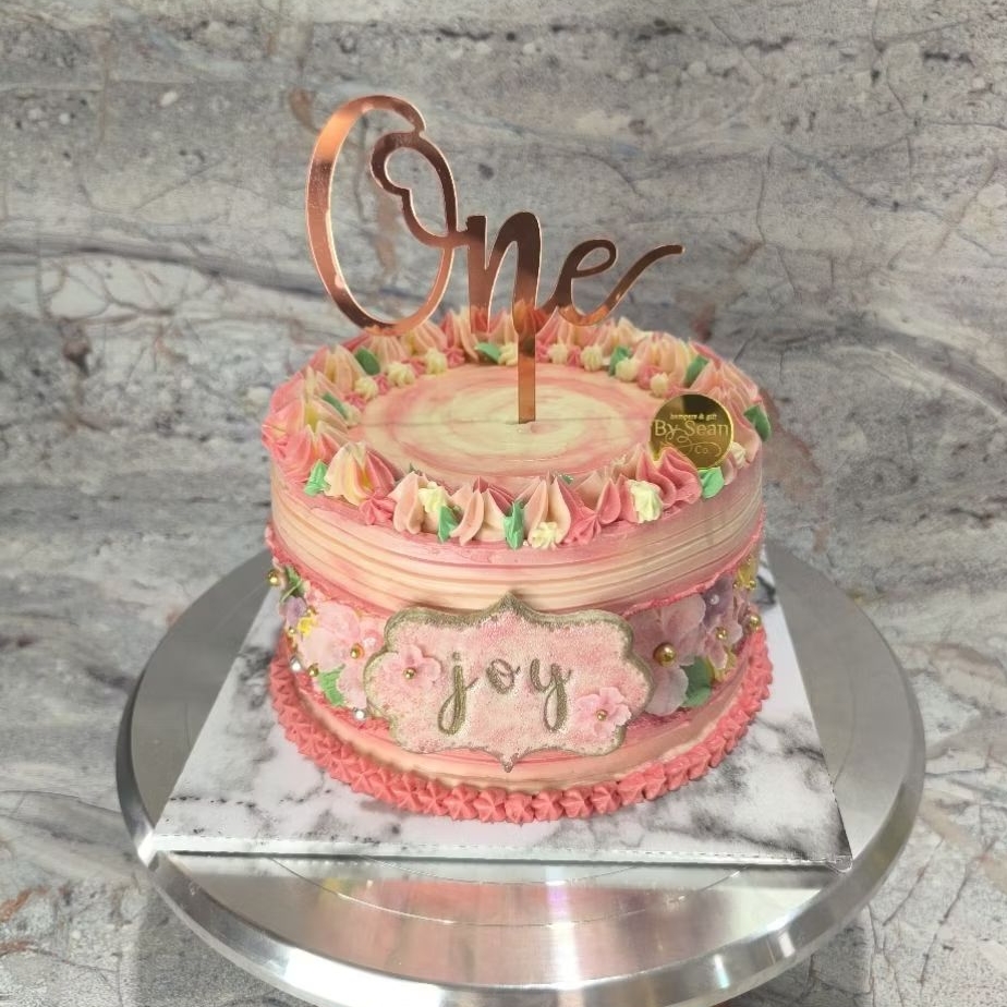 

Birthday Cake Floral Bunga Sakura Gradasi Pink Fondant Buttercream