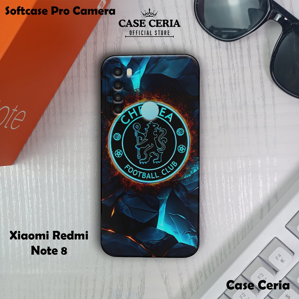 Case For Xiaomi Redmi Note 8 – Casing HP Motif Bola Chel – Softcase Pro Camera – Silikon Clear Case
