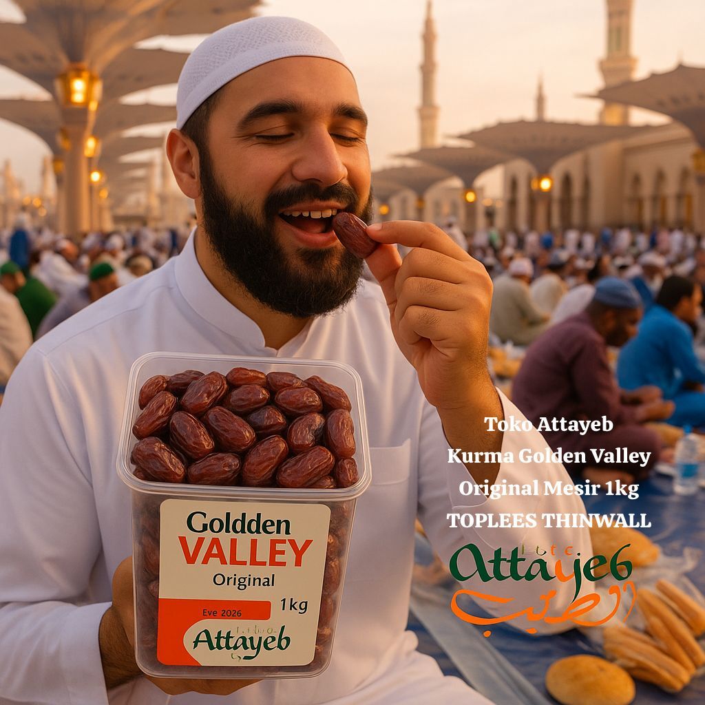 

Kurma Golden Valley Original 1kg Fresh Kurma Mesir Panen Baru (Exp 2027) TOPLEES THINWALL 1 kg