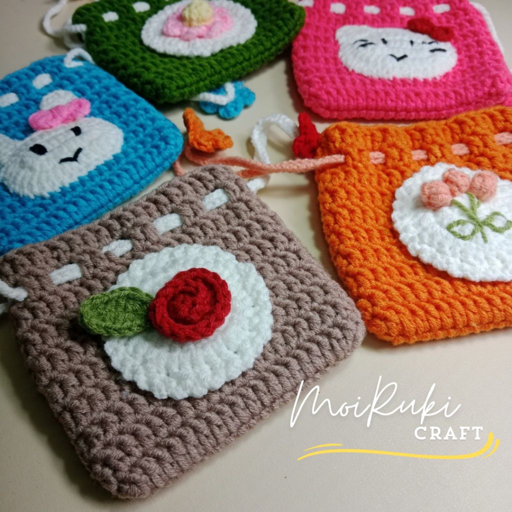 Dompet Mini Rajut, Pouch Rajut, Mini Pouch