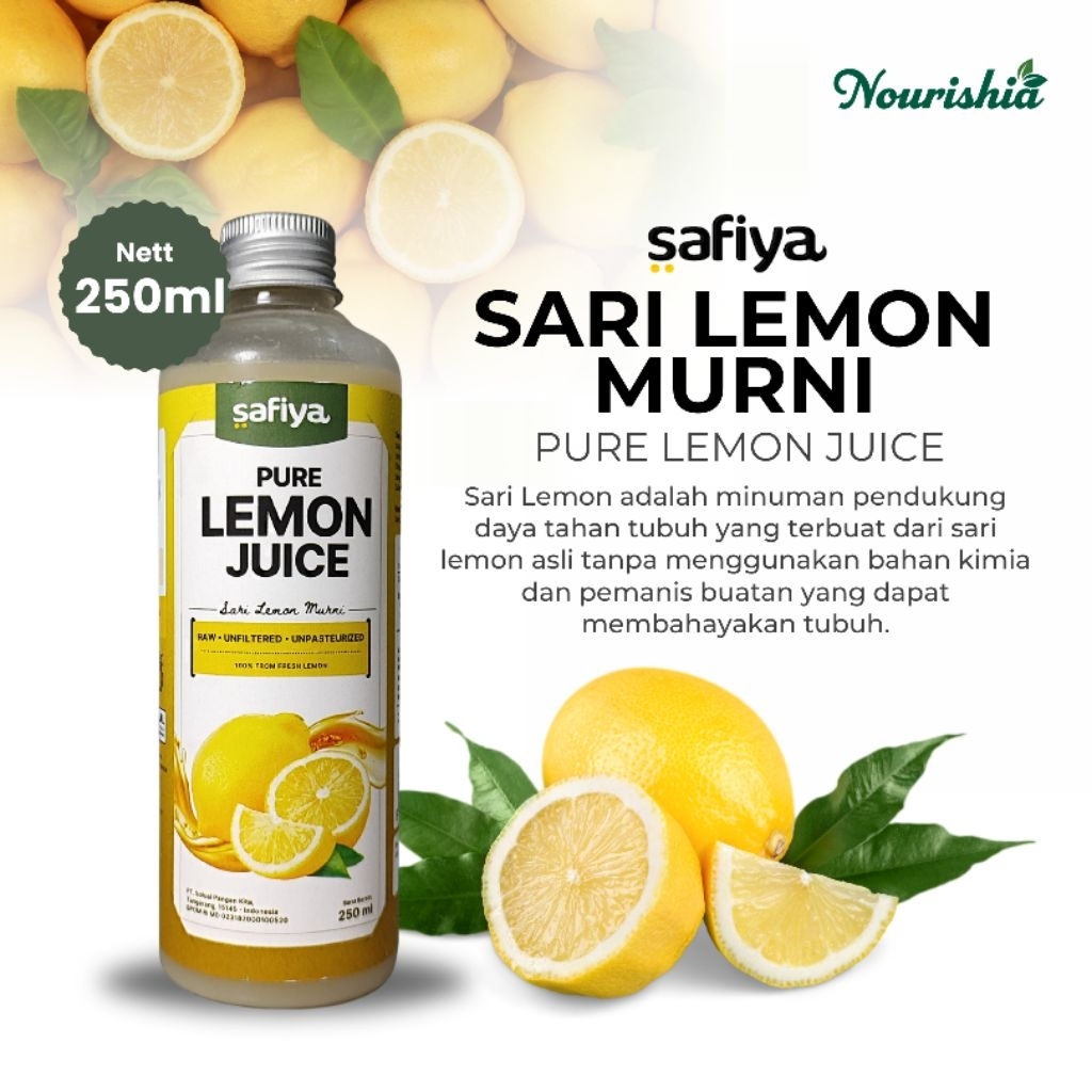 

Sari Lemon Murni SAFIYA 250 ml 100% Juice Murni Segar Fresh Detox Sehat
