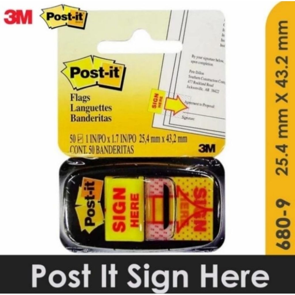 

SIGH HERE 3M ( POST IT ) TANDA TANGAN - IMPORT