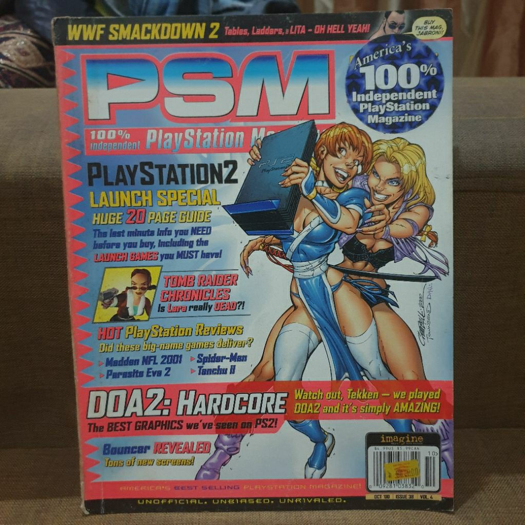 Majalah Game Vintage Import PSM Playstation 2 Magazine Cover DOA 2 HARDCORE October 2000