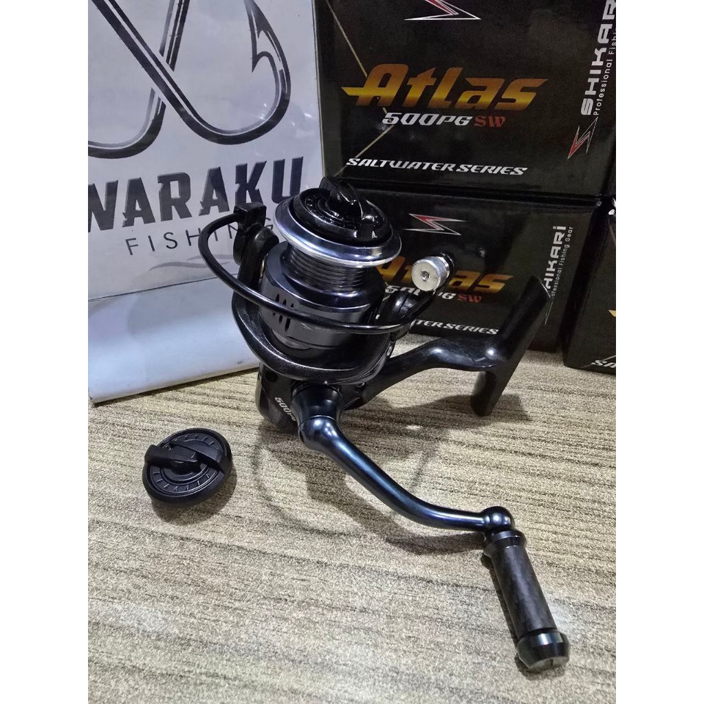 Reel Udang SHIKARI ATLAS 500PG Saltwater (Body Carbon Sangat Ringan)