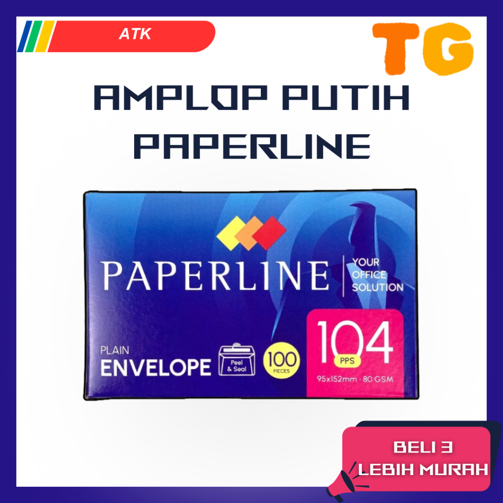 

Amplop Putih Kecil Paperline 104 Plain Envelope 95mm x 152mm 100pcs