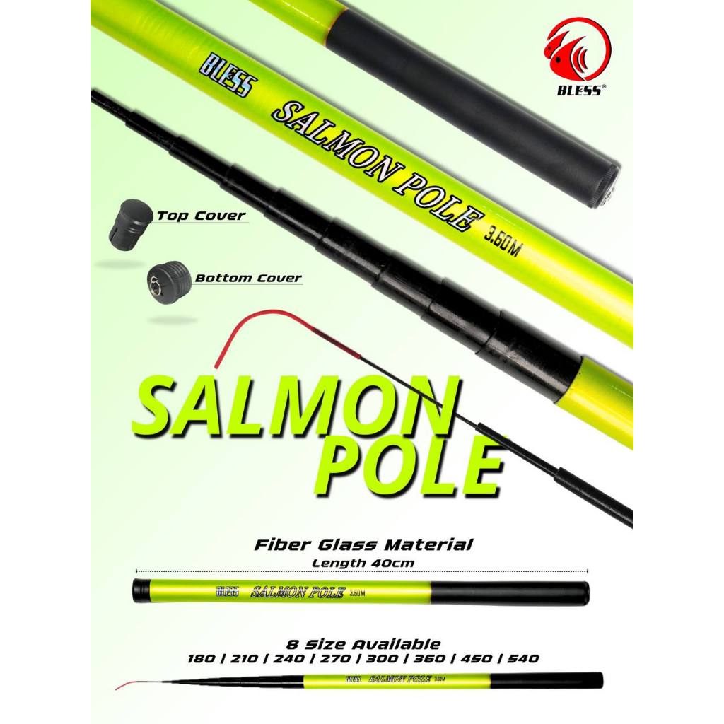 Joran Tegek BLESS Salmon Pole Fiber Glass 180-540cm – Ringan & Kuat Anti Patah