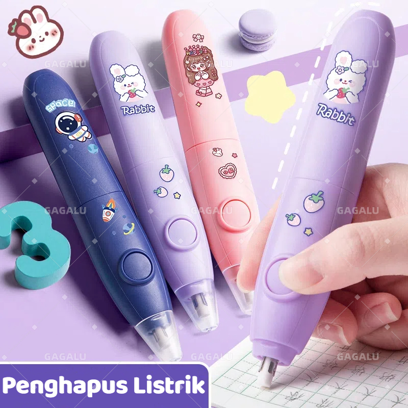 

GAGALU Penghapus Pensil Otomatis / Electric Pencil Eraser Penghapus Pensil Elektrik / Penghapus Listrik Kartun Lucu