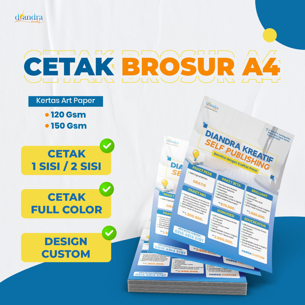 

Cetak Brosur A4 / Art Paper 1 Sisi 2 Sisi / Leaflet Pamflet Flyer / Termurah / Custom