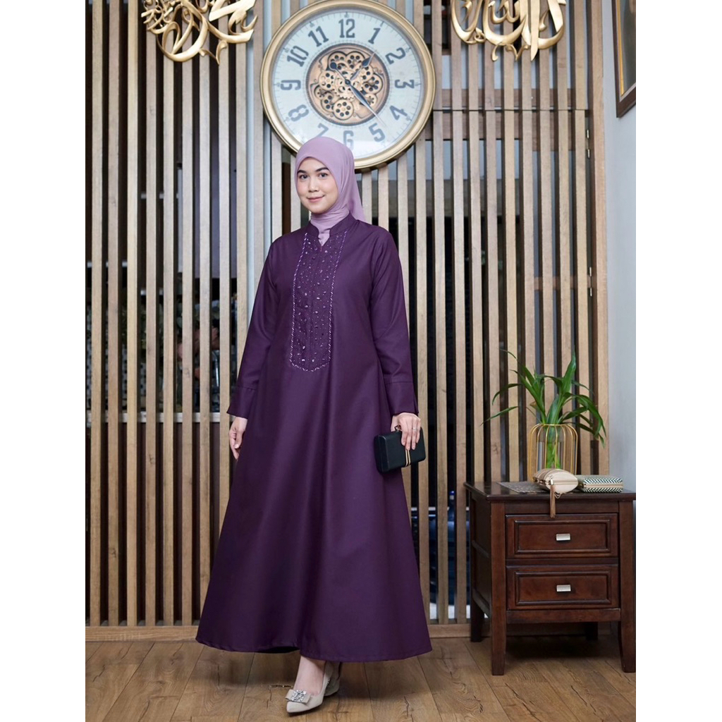 Gamis Batu Payet Belah / Gamis Toyobo Fodu Premium / Gamis Batu Payet Busui / Gamis Modern