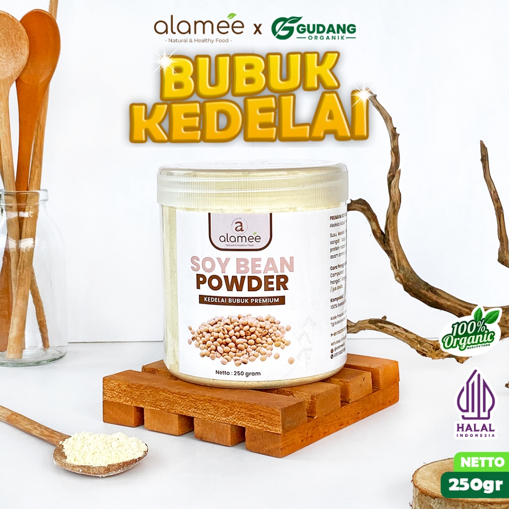 

ALAMEE Soy Milk Bean Powder PREMIUM Bubuk Susu Kacang Kedelai Murni Tinggi Protein Tanpa Gula 250gr