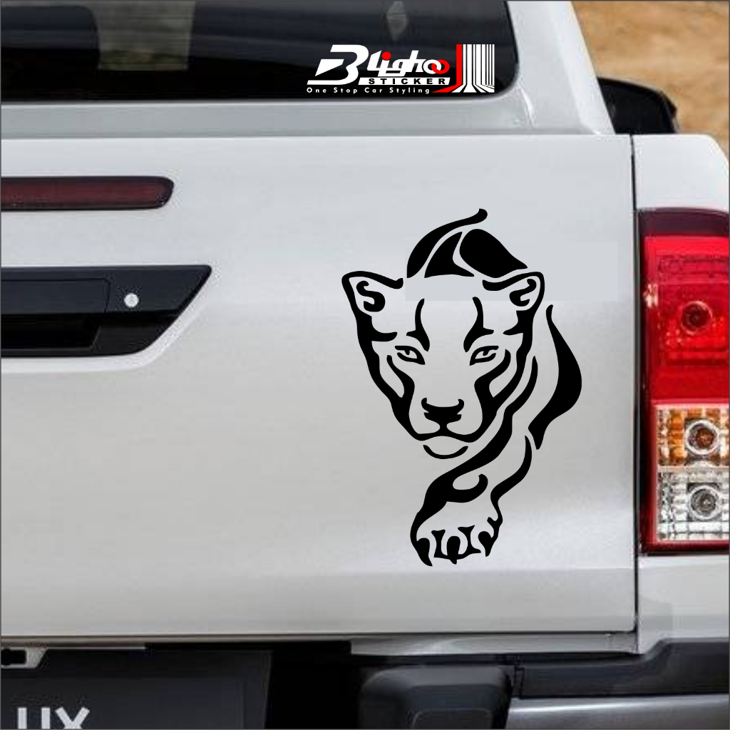 Blighoo - Cutting Sticker Phanter Jaguar Kaca Mobil Keren Stiker Mobil Macan Tiger Friends