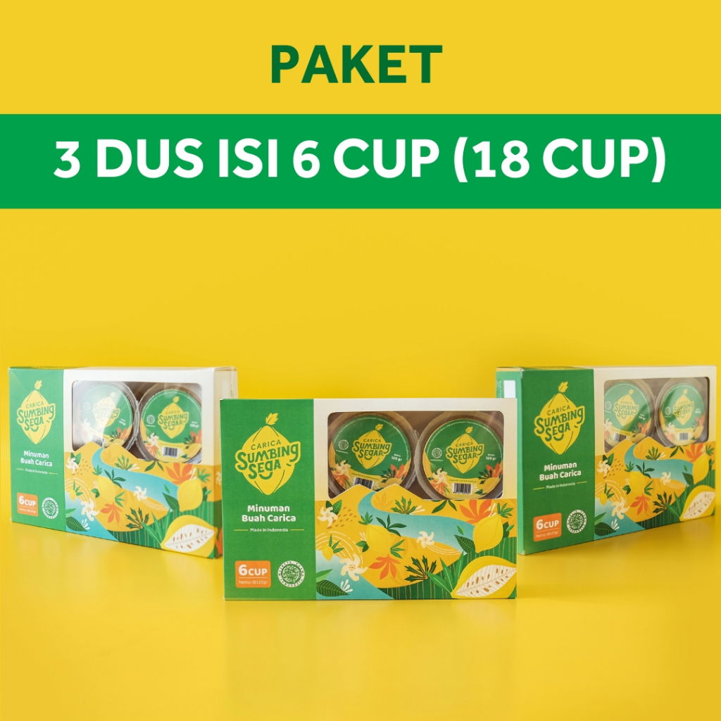

Paket 3 Dus isi 6 Cup Carica Sumbing Segar Khas Wonosobo BPOM MD