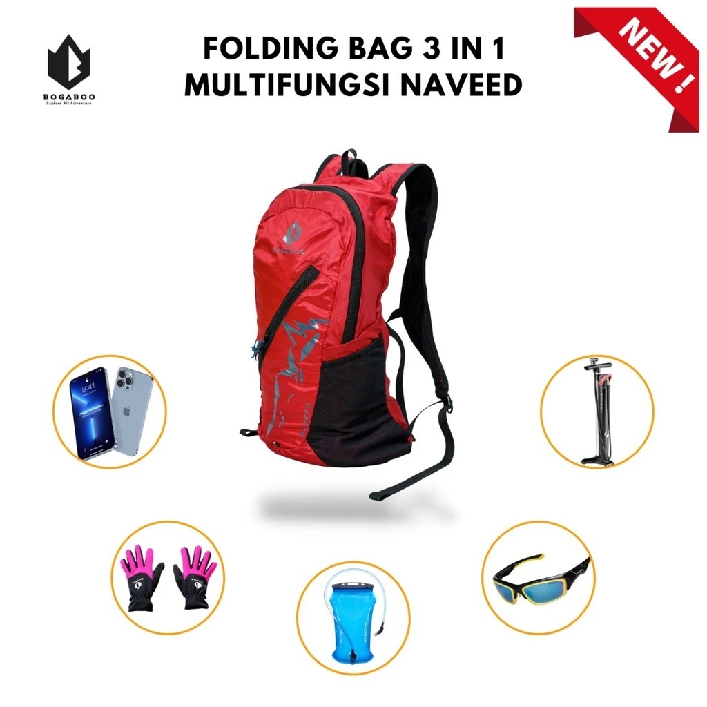 Bogaboo Folding bag 3 in 1 ultralight seri NAVEED - TAS PINGGANG - TAS SLEMPANG - TAS SUMMIT