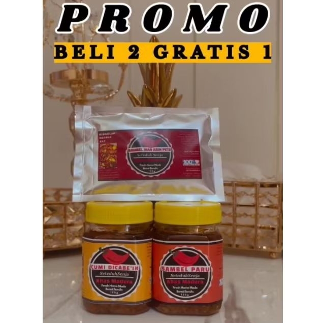 

(BELI 2 GRATIS 1) Sambal Baby Cumi Melimpah Khas MADURA Sambel by Seteduh Senja