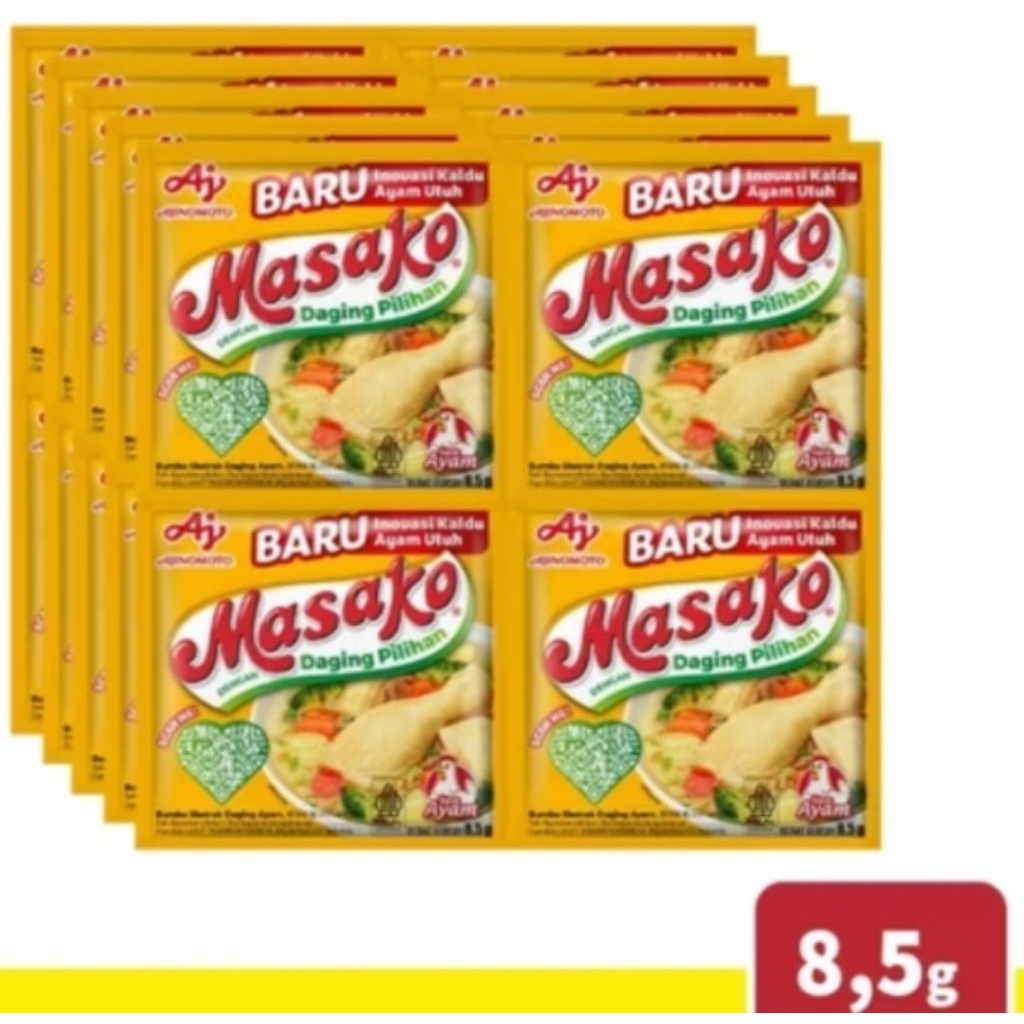 

Masako Ayam Penyedap Rasa 8.5 gram isi 12 pcs (1 renteng)