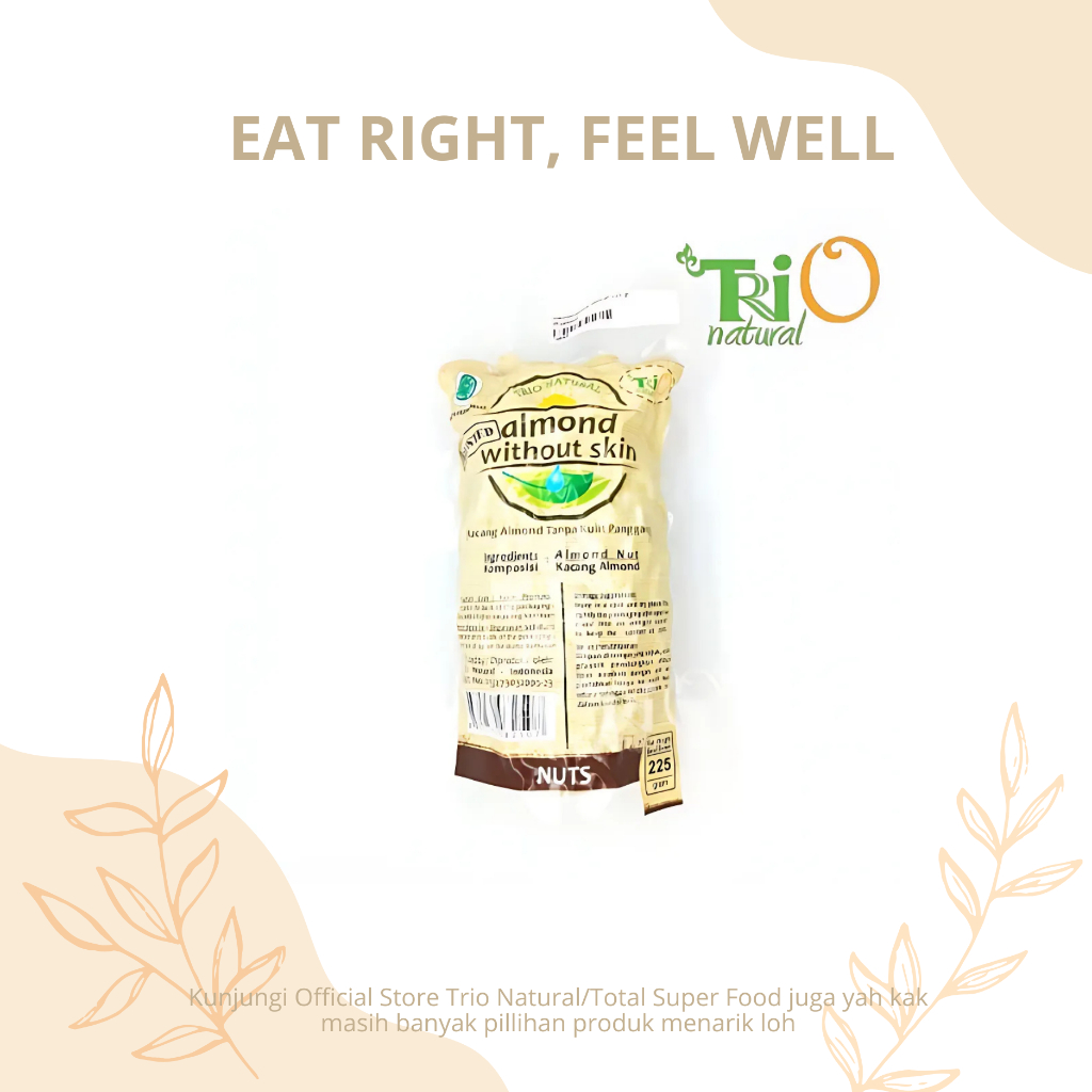 

TRIO NATURAL Roasted Almond Without Skin / Kacang Almond Panggang