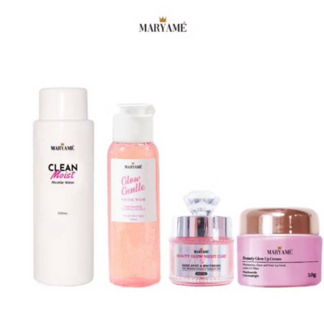 

Maryame bundling isi 4 Glow Series BPOM Day Cream | Night Cream | Facial wash | Micellar Water