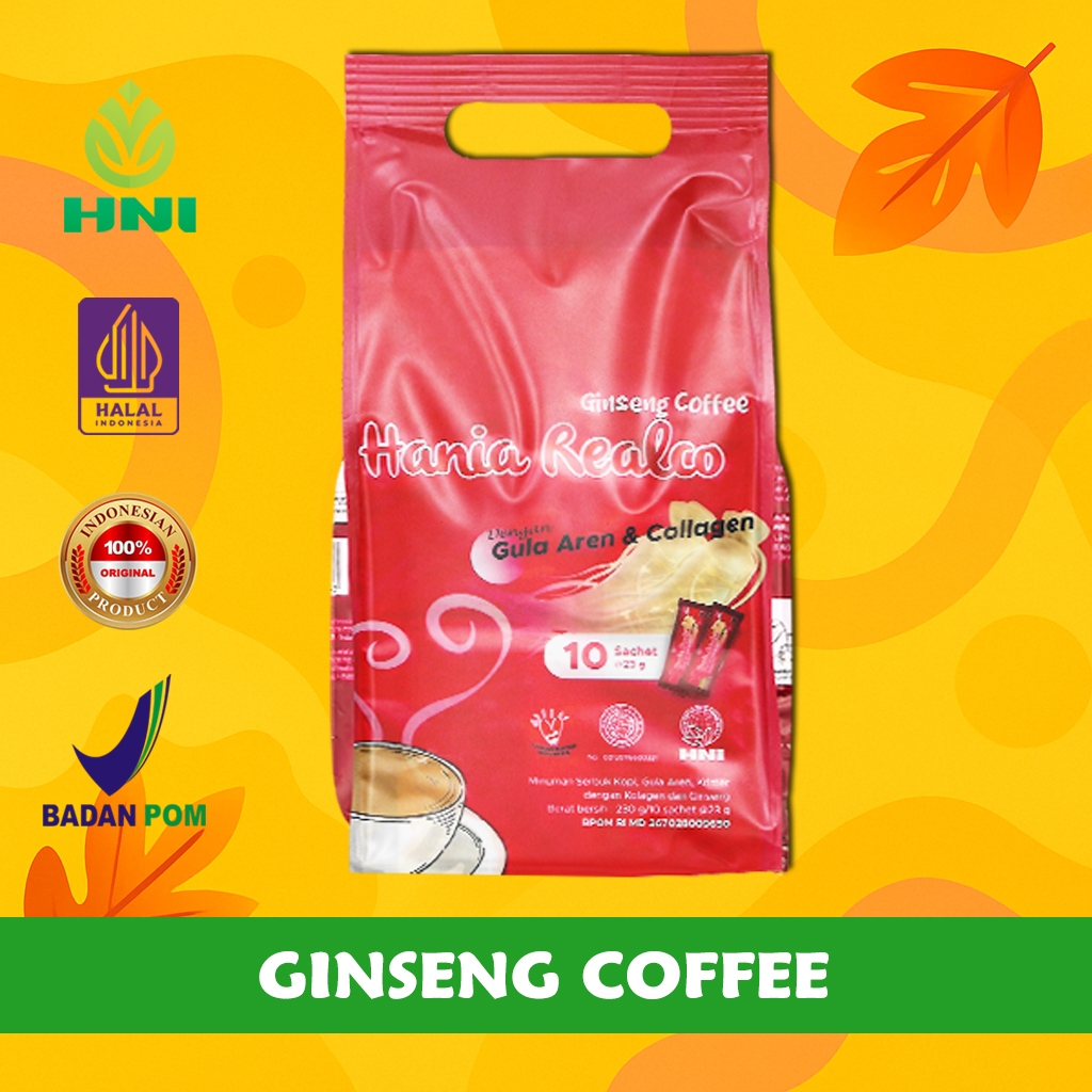 

HANIA REALCO GINSENG COFFEE - Minuman kopi bubuk dengan Ginseng