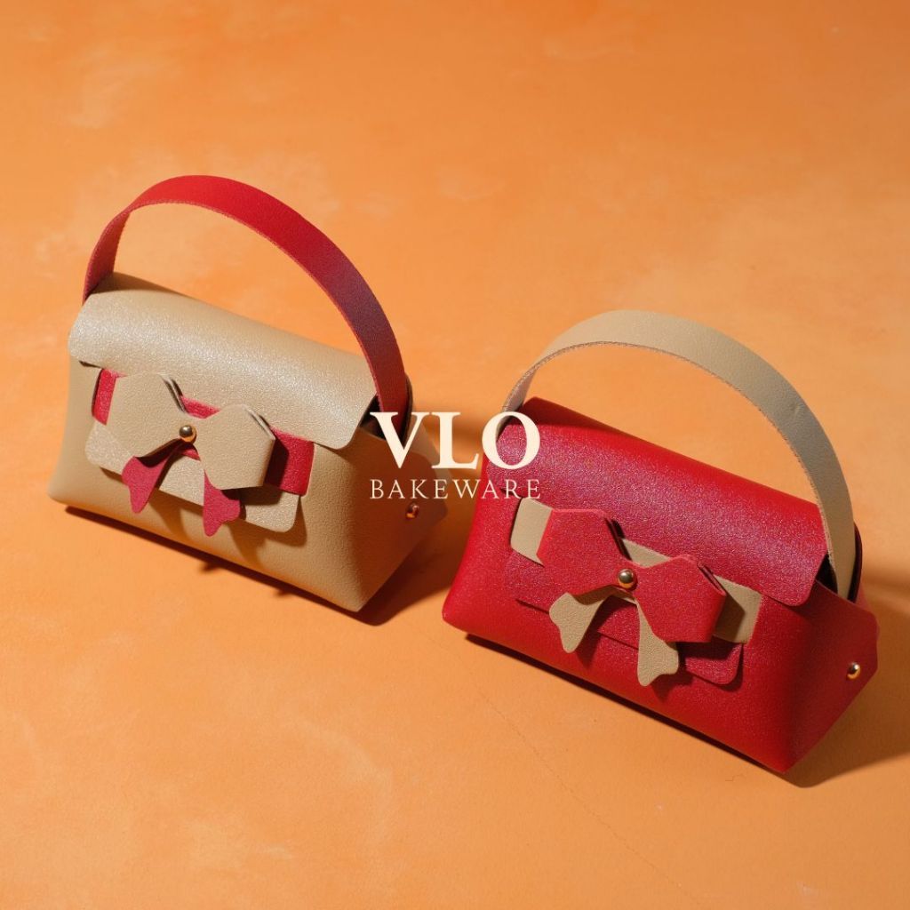 

[1 SET ISI 10 PCS] Goodie bag birthday ulang tahun wedding sangjit | tas kulit dengan pita korea