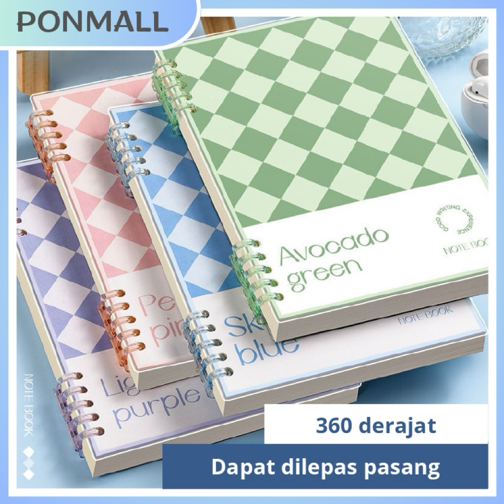 

PONMALL- Aesthetic Notebook A5 Binder | Buku tulis sekolah kuliah A5 estetik Buku tulis bergaris Binder estetik