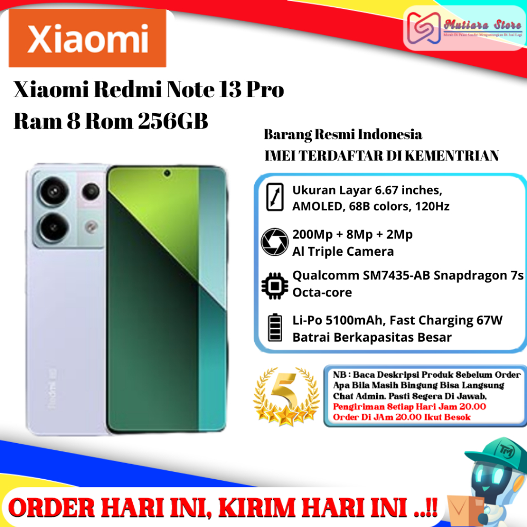 Xiaomi Redmi Note 13 Pro Ram 8GB Rom 256GB