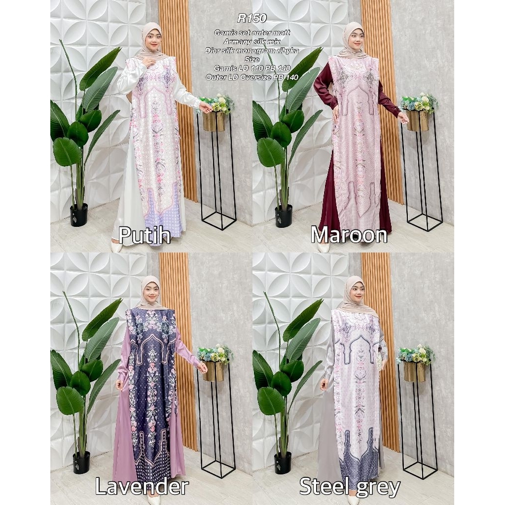 Ribyka R150 Gamis Setouter Armany Silk mix Dior Silk Monogram Ribyka