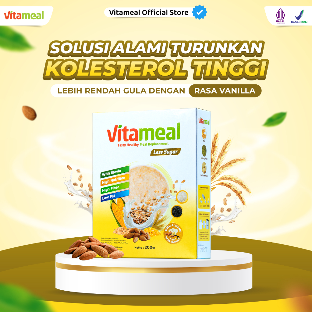 

Vitameal Less Sugar Bebas Kolesterol dan Hipertensi