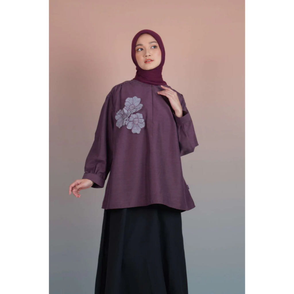 TUNIK SAFFRON PATCH Elzatta atasan wanita blouse tunik bahan katun baju atasan wanita baju muslim