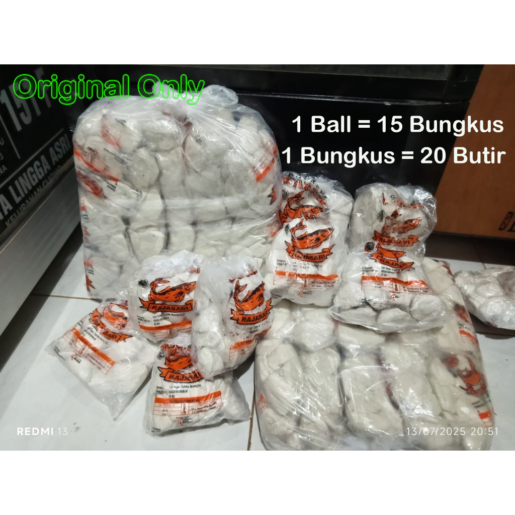 

Basreng Katji Rajasari Per Ball, 1 Ball=15 Bungkus/1 Bungkus=20 Butir 7.5kg per Ball