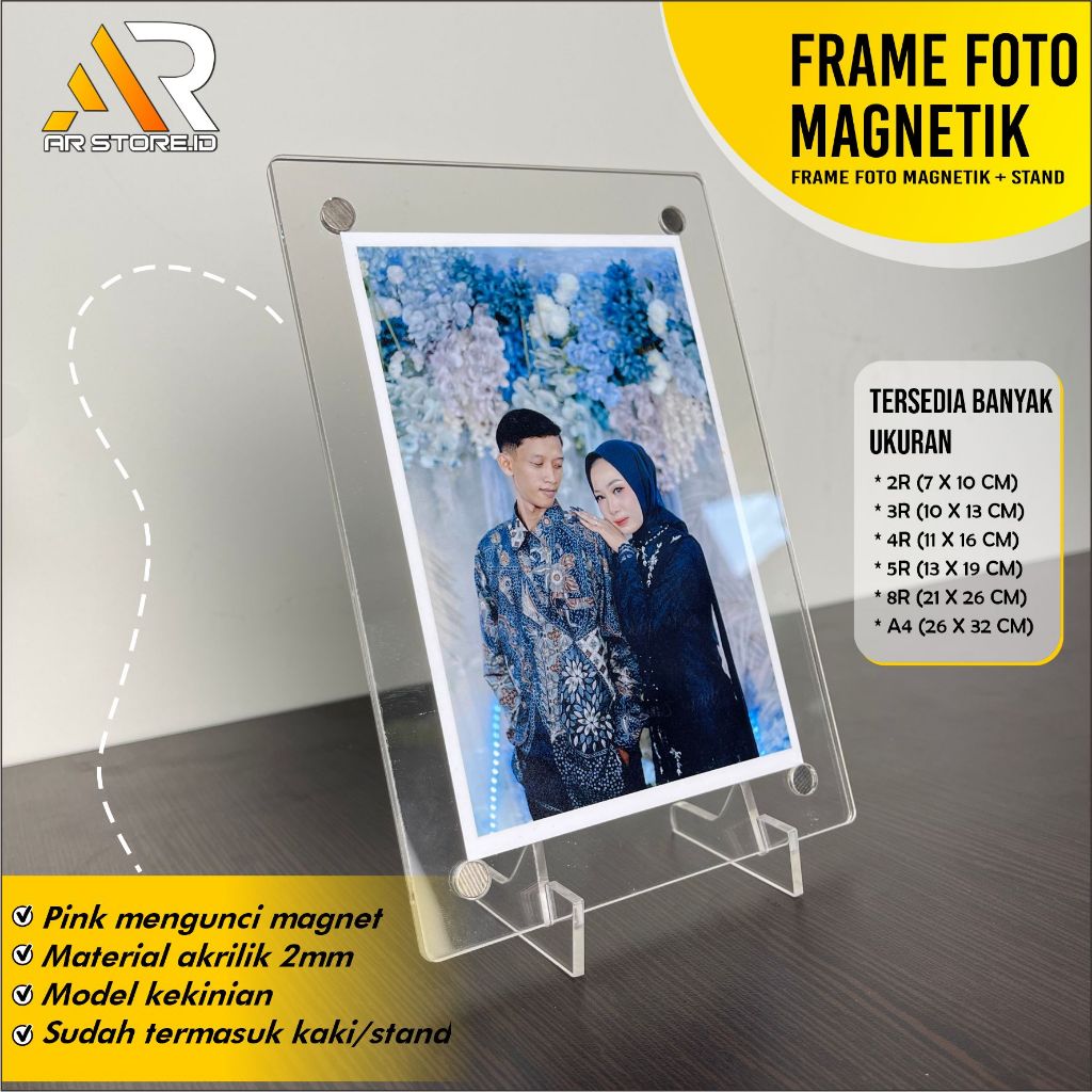 Frame Foto Akrilik Magnet ( Foto + Frame ) Frame Foto Aesthetic Magnet Ukuran 2R 3R 4R 5R 6R 8R A4