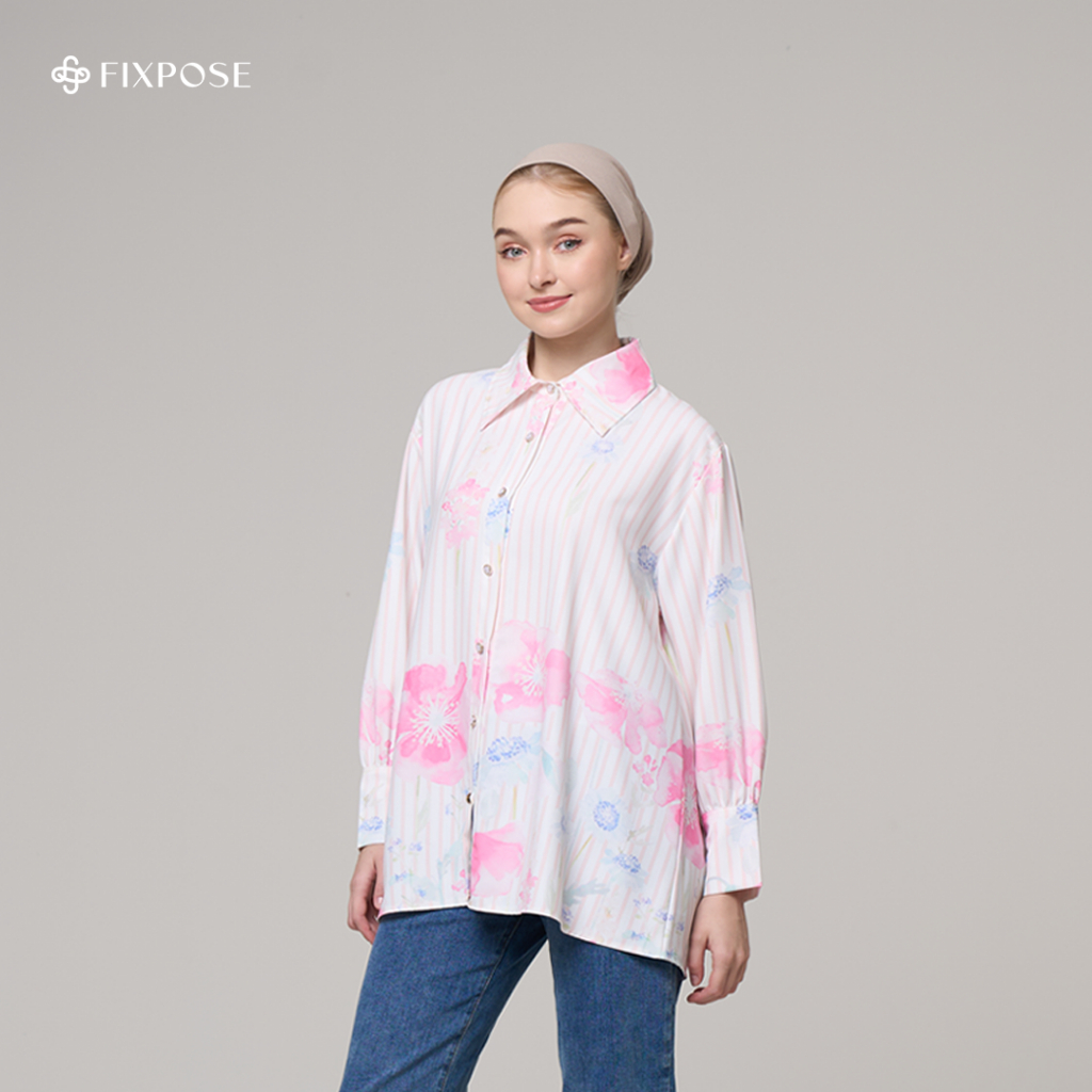 FIXPOSE Anya Blouse | Blouse Print Wanita Silky Viscose