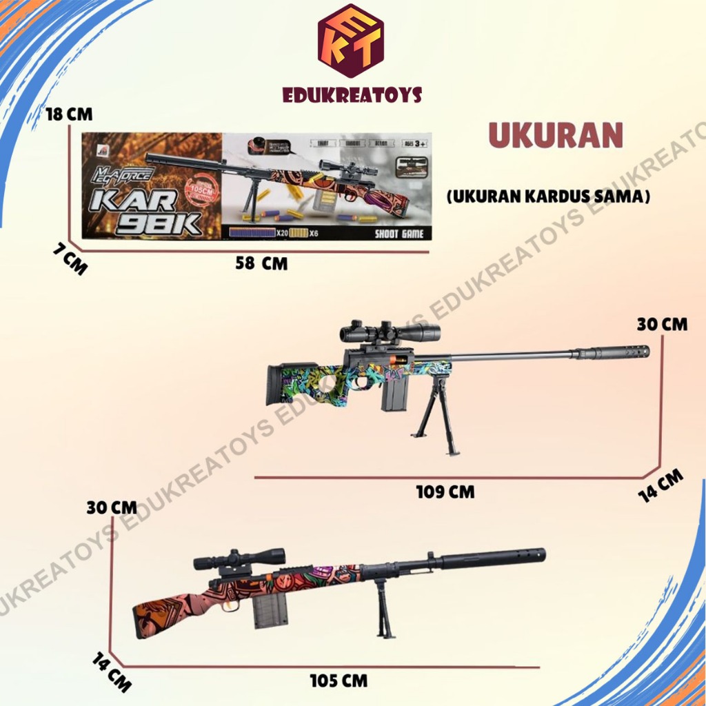 Mainan Tembakan AWM AWP soft bullet shell ejection
