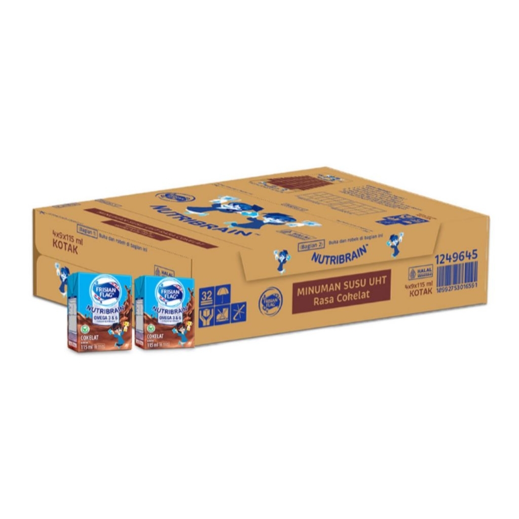 

Frisian Flag Nutribrain Omega 3 & 6 Susu Cair Cokelat Karton 36 x 115ml
