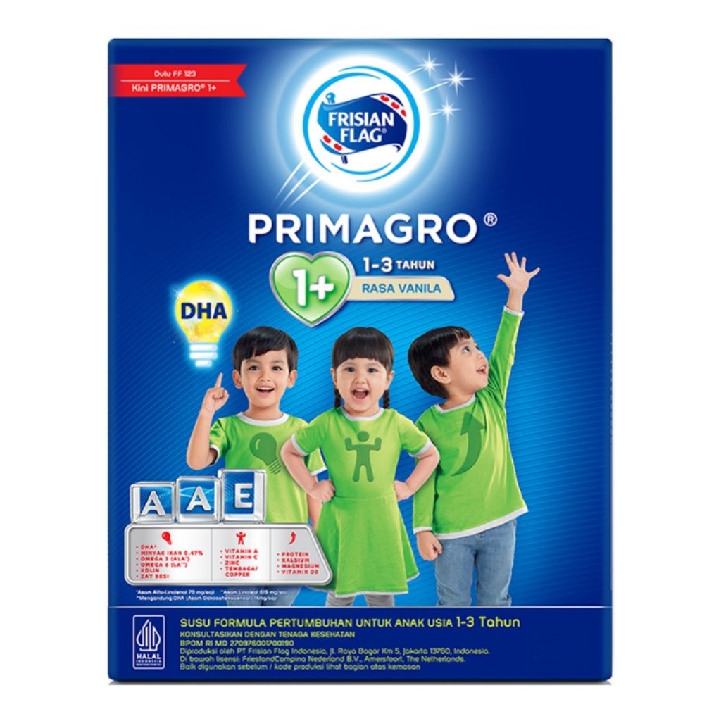 

Frisian Flag Primagro 1+ Susu Pertumbuhan Anak 1-3 Tahun Vanila 750g