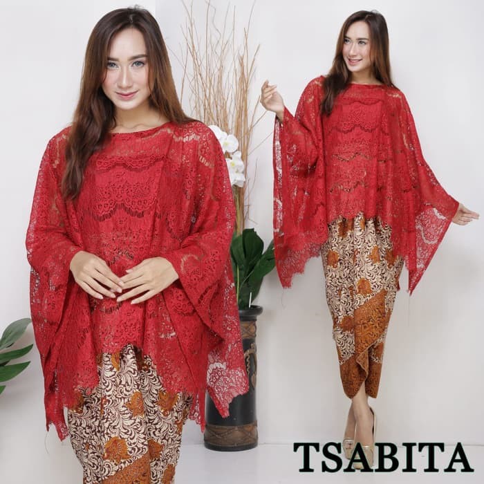 KEBAYA BROKAT BATWING / KEBAYA CAPE WANITA / KEBAYA CAPE FIT TO JUMBO