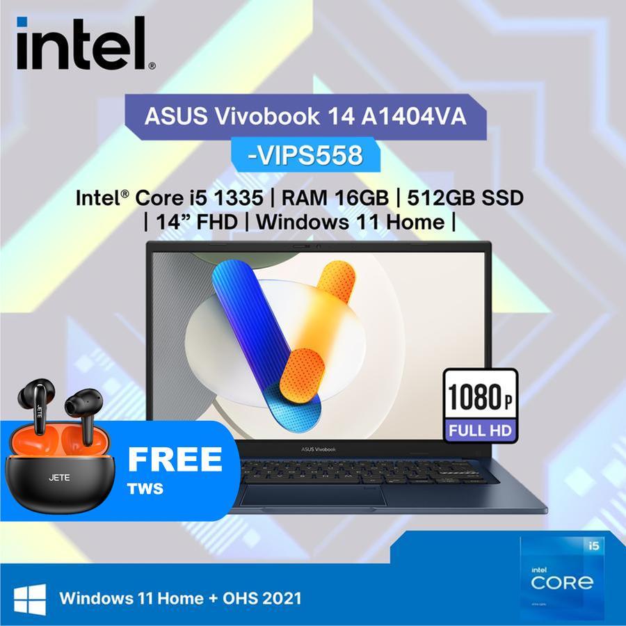 Asus Vivobook 14 A1404VA - I7 1355U ( GEN 13 ) 16GB 1TB SSD IRISXE 14.0" FHD IPS WIN 11 & OHS