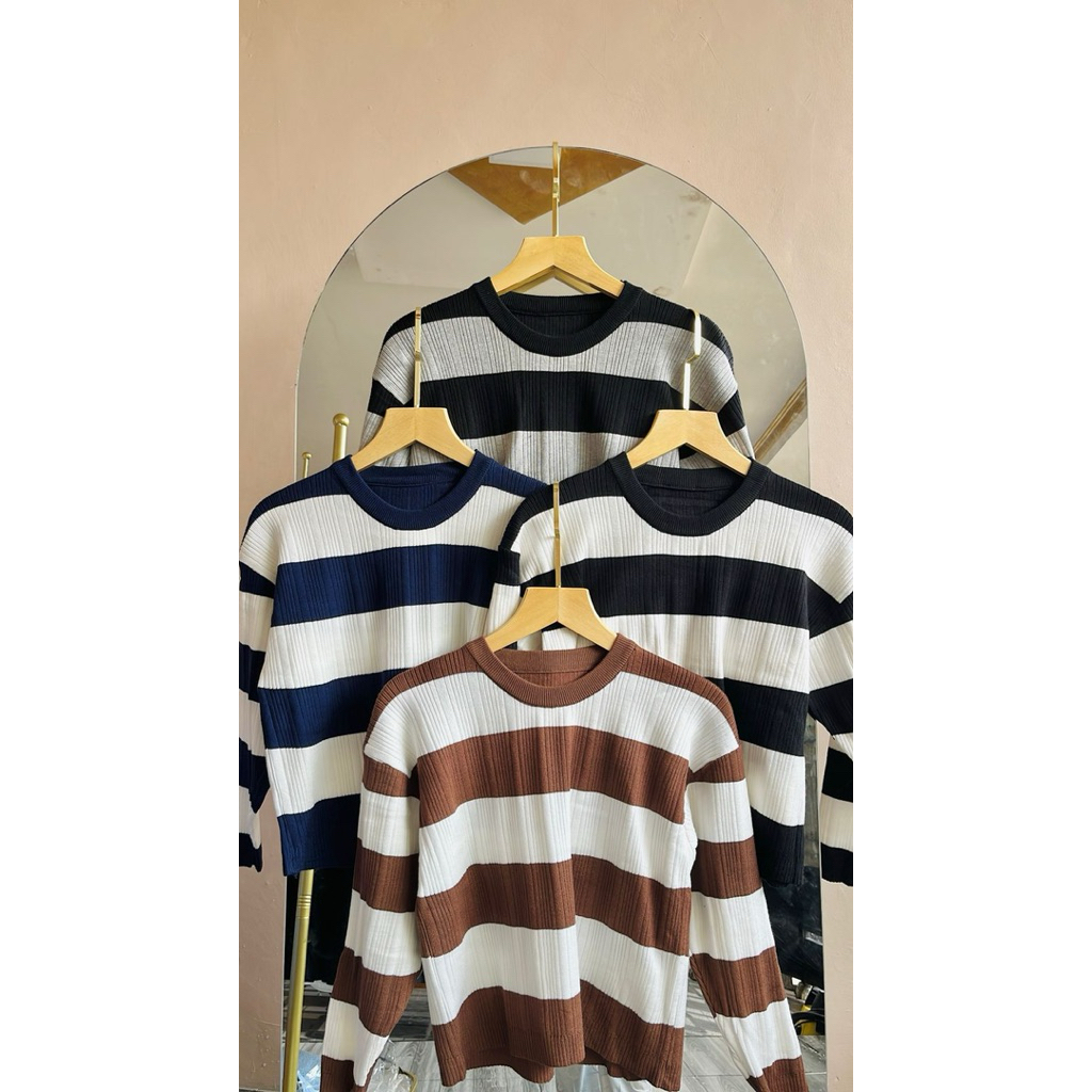 Arbella Outfit Arum Blouse Rajut Korean Style