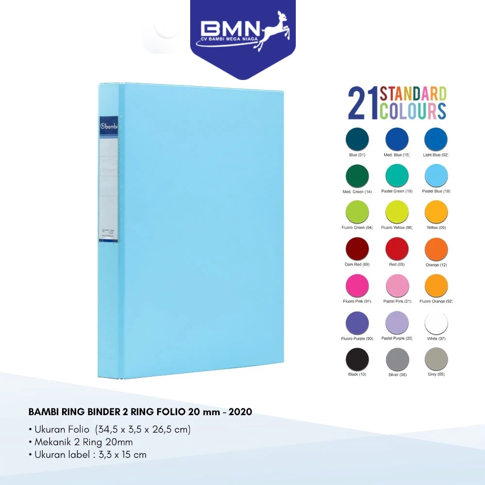 

BAMBI Ring Binder Folio Size 20 mm 2 Ring D – 2020