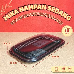 nampan sedang 2816 mika hitam plastik kemasan snack kue tradisional tatakan tempat kue hantaran