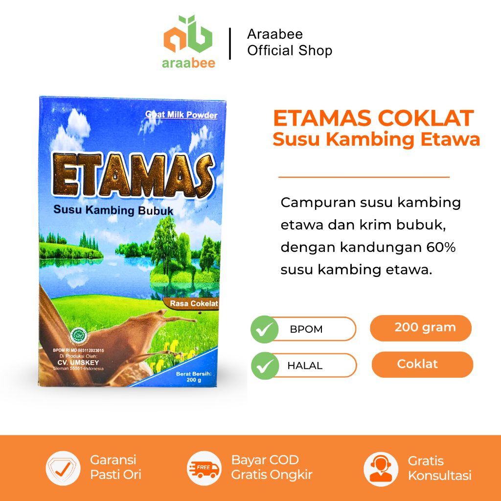 

Etamas Susu Kambing Etawa Bubuk Asli Rasa Coklat Box 200g