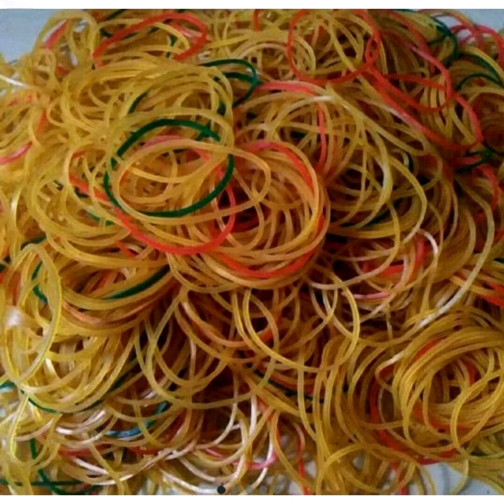 

KARET GELANG / KARET GELANG KUNING /MERAH /HIJAU/UNGU KARET MAKANAN / KARET GELANG 100 Gram...