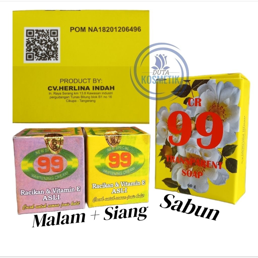 Paket CR 99 Sabun + Cream Siang & Malam