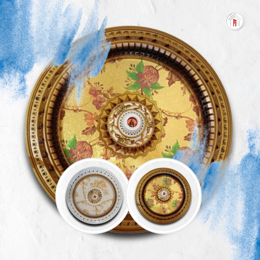 ORNAMEN LAMPU BENTUK BULAT UK 60 X 60 CM, ORNAMEN PLAFON, DEKORASI LAMPU,DUDUKAN LAMPU,DEKORASI PLAF