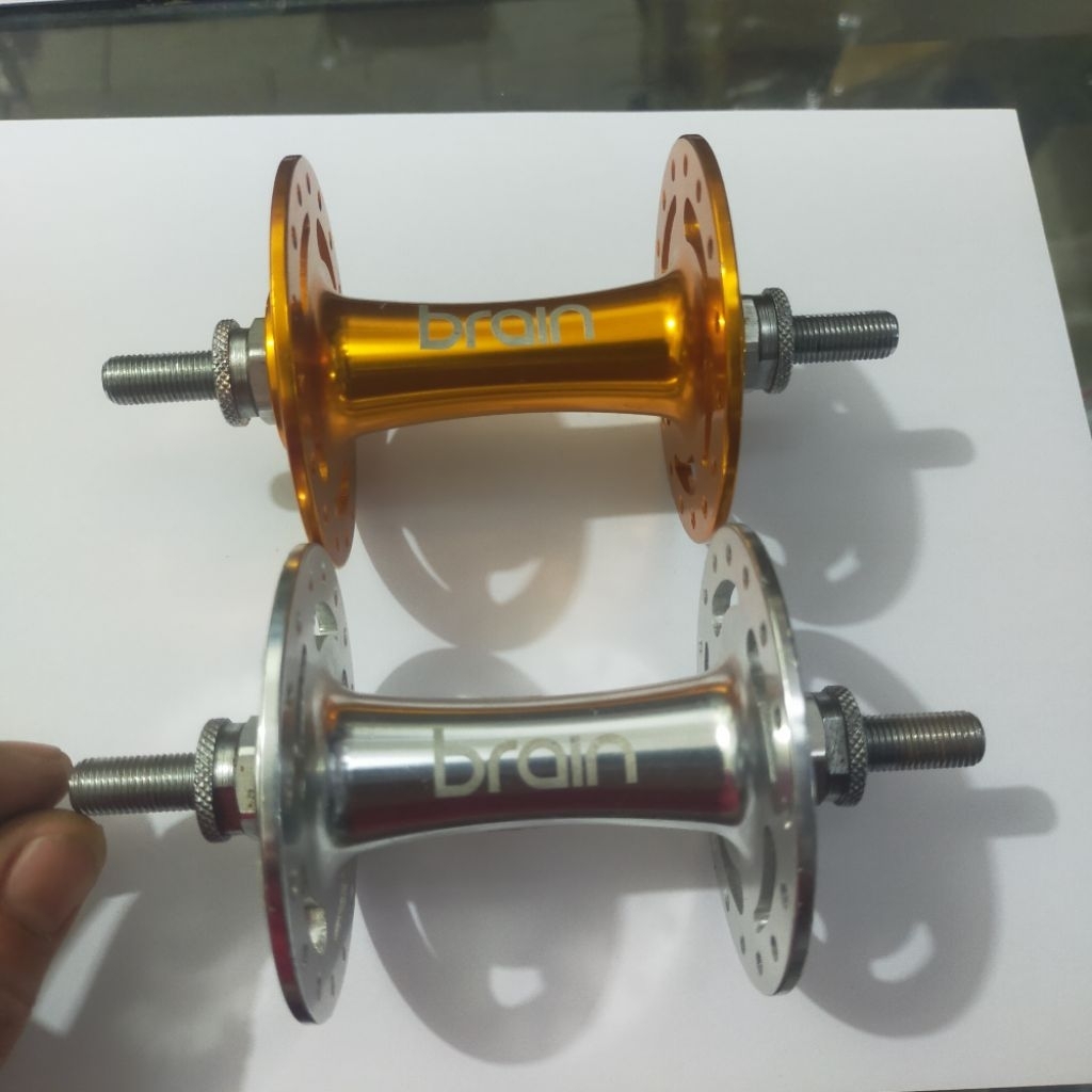 hub depan 32hole bearing merk brain untuk sepeda BMX fixie bisa QR dan baut