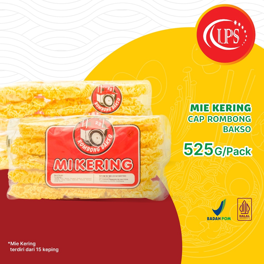 

Mie Kering Cap Rombong Bakso 525gr Isi 15 Keping - Mie Goreng Rebus Cap RB 525 Gram