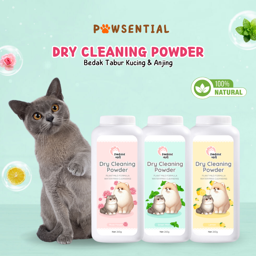 Bedak Kucing Anti Kutu Jamur dan Scabies untuk Anjing Kucing - Bedak Anjing Anti Fleas 265gr - Bedak